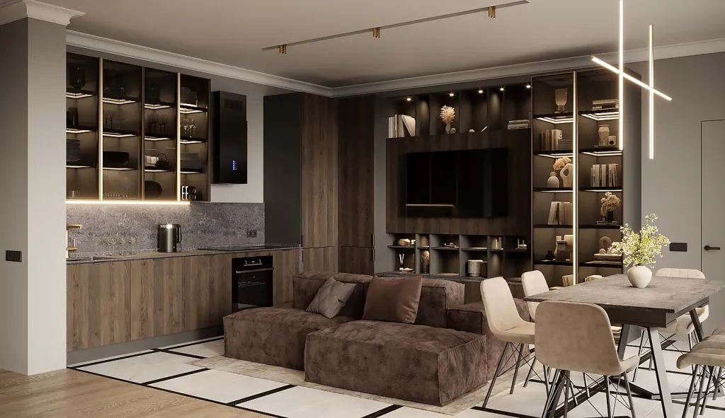 Дерево, стекло, металл: топ-20 сочетаний для современной кухни - фото №20