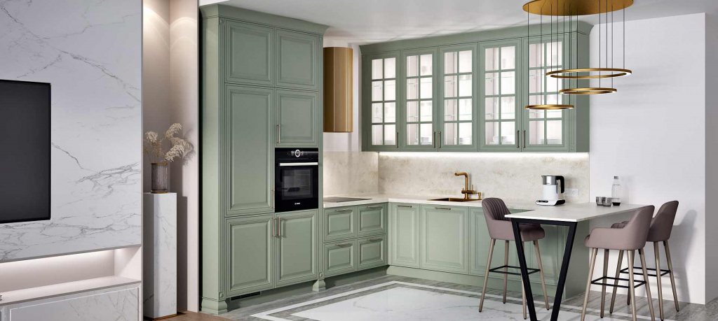 Зеленая кухня: идеи дизайна в 75 фото - фото №3