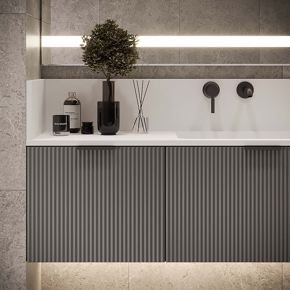 Ванная в сером цвете: фото интерьера и идеи дизайна - фото №15