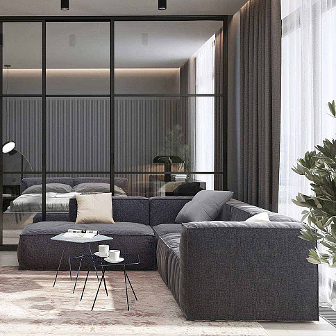 Угловой модульный диван Уно в гостиную - детальное фото № 3