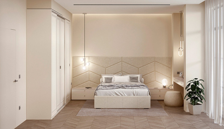 Шкаф-купе с четырьмя створками в спальню