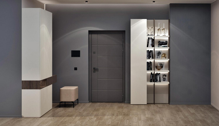 Шкаф в прихожую с открытыми полками
