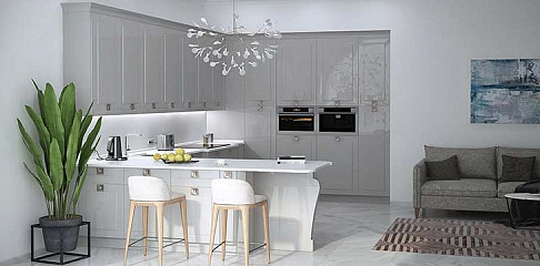 Серо-белая кухня: 50 фото примеров дизайна и интерьера