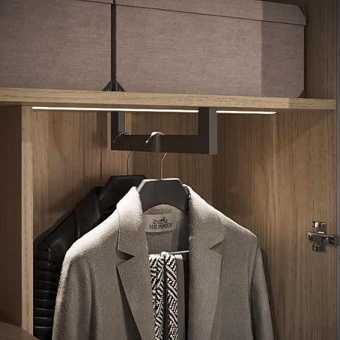 Шкаф в прихожую со стеллажом - детальное фото № 2