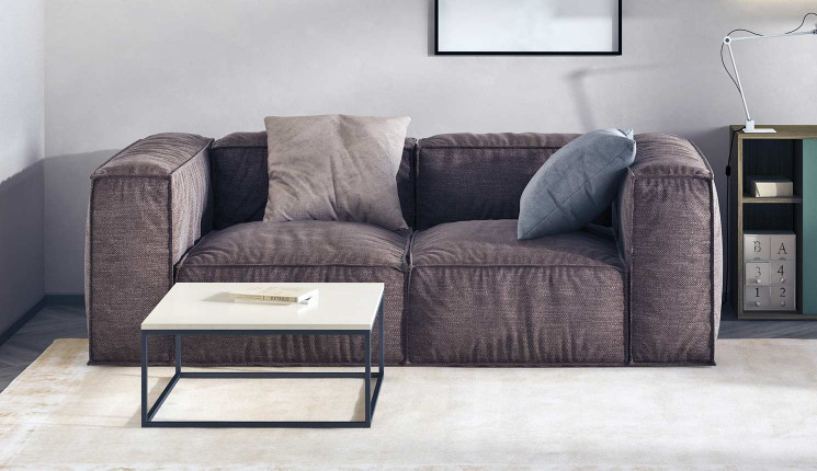 Прямой диван Уно в коричневом цвете