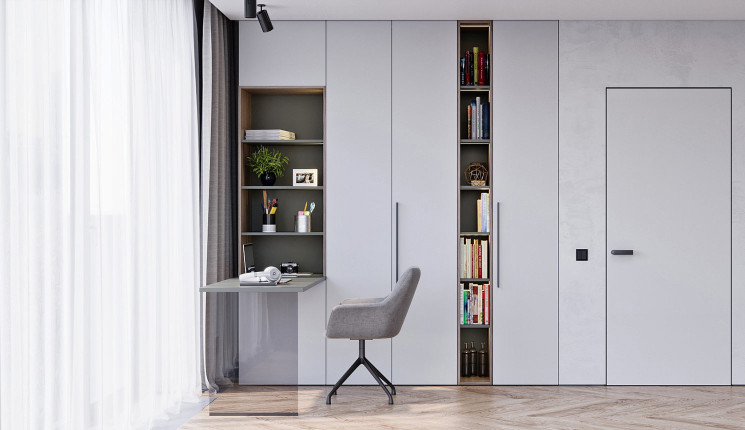 Шкаф витрина с полками