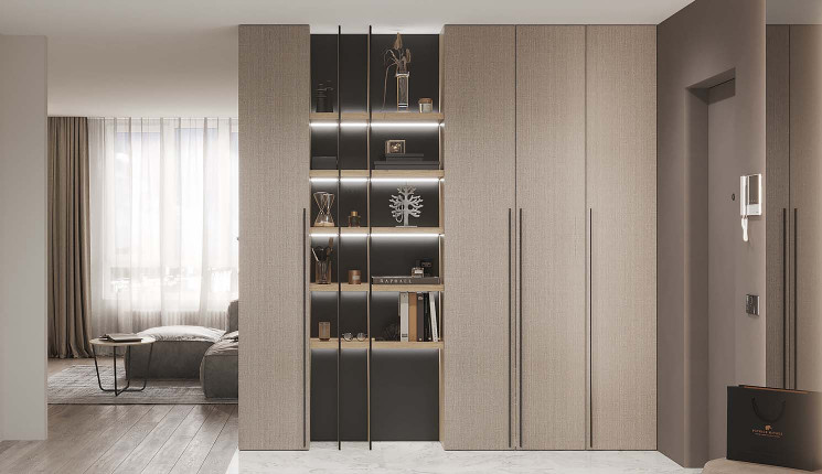 Шкаф в прихожую со стеллажом