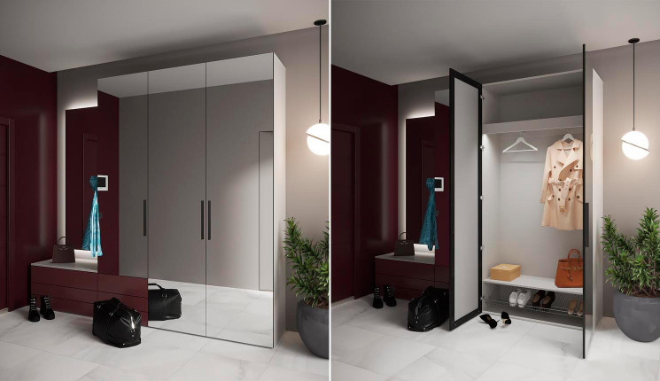 Распашной шкаф с зеркалом в прихожую